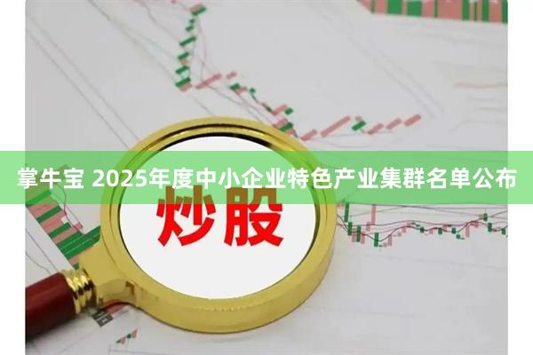 掌牛宝 2025年度中小企业特色产业集群名单公布